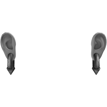 さ 00g silver spike earrings + ears / white Roblox item