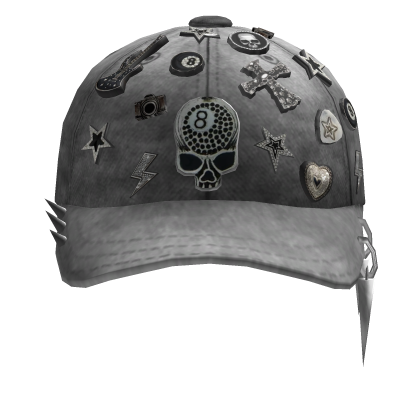 Y2K Hat Pins Cap - Distressed