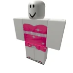 pink party dress with diamond belt Roblox decal preview