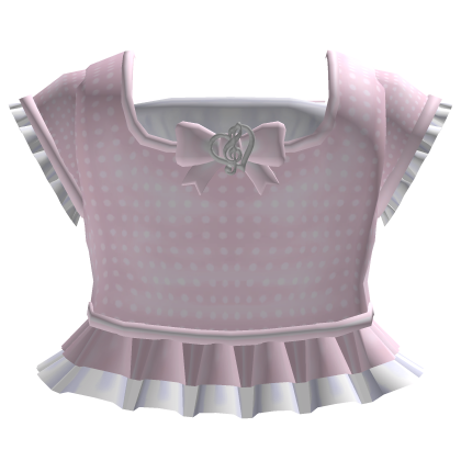 cutesy pastel pink polka dot music note skirt thumbnail
