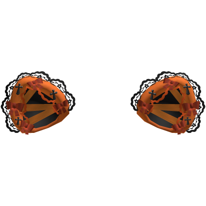 🎃 Glow Gothic Lace Cat Bows Halloween Orange