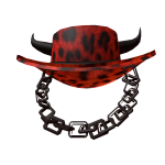 [CODE: RVT] Dark Red Leopard Outlaw Hat