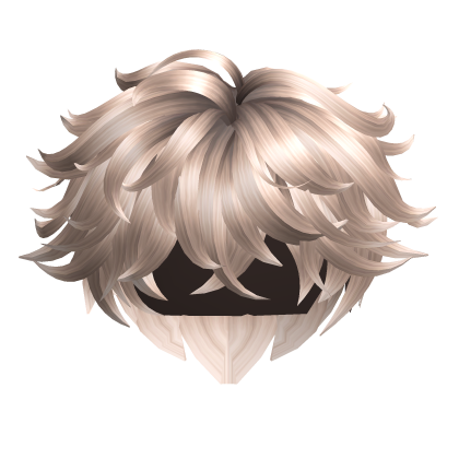 Platinum Blonde Fluffy Messy Anime Boy Hair Roblox item