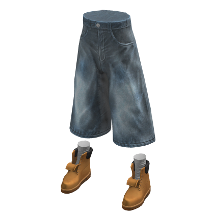 Distressed Shorts Blue Denim Designer Baggy Jorts