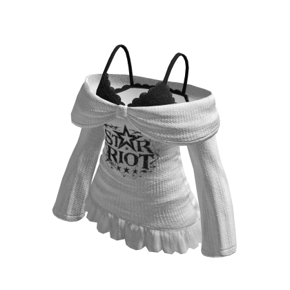 🍀Layered Bow Y2K Off-Shoulder(Star White)
