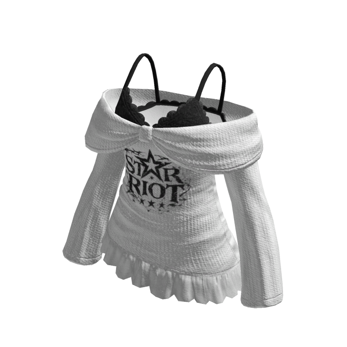 🍀Layered Bow Y2K Off-Shoulder(Star White)