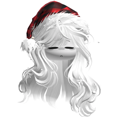 Christmas Hair w/Santa Hat (White)