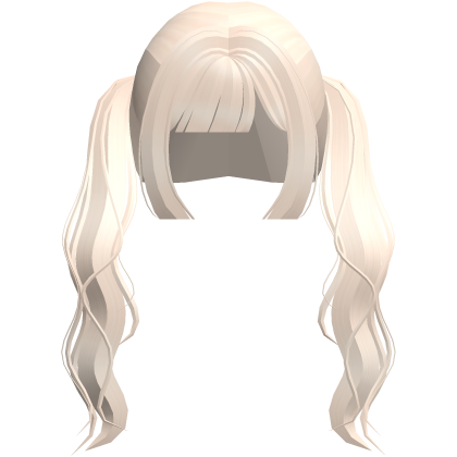 ♡ long curly cutecore pigtails in blonde ୧