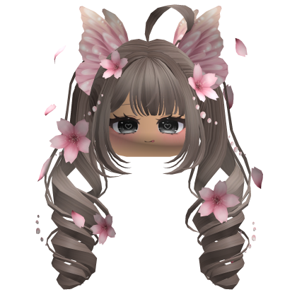 Mystical Sakura Petal Pigtails (Brown)