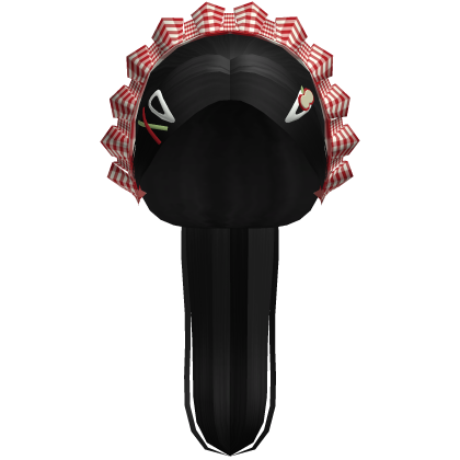 black ponytail plaid headband hair Roblox item