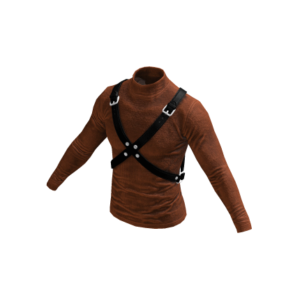 Orange Knit Strapped Harness Sweater