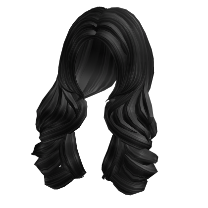 Realistic Curly Hair Mid-part (Black) Roblox item