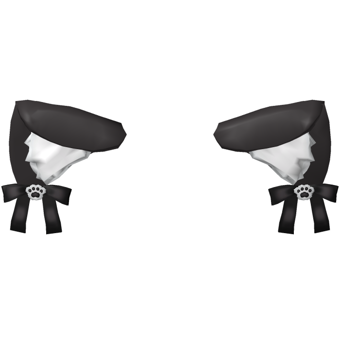♡ ⋮ cute cat ears with paw bows in black