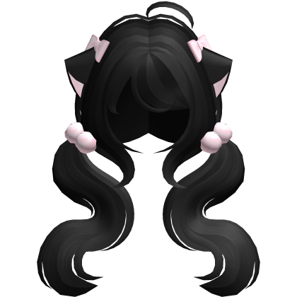 ♡ cat girl hime moe vkei pigtails in black