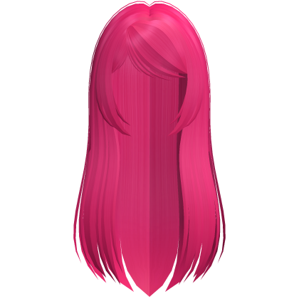 cute anime long straight hair in hot pink Roblox item