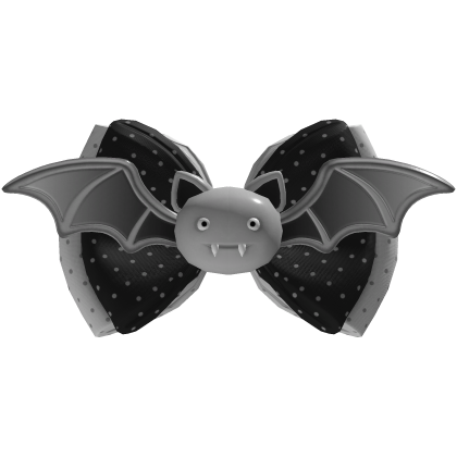 Shiny Silver Gothic Bat Bow