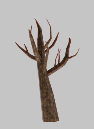 Low poly dead tree model preview 1