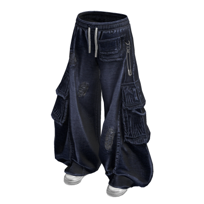 Dark Blue Denim Cargo Sweats