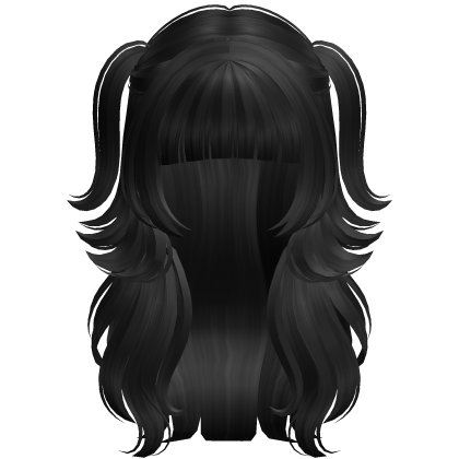 Anime Wolfcut With Twintails (Black) Roblox item