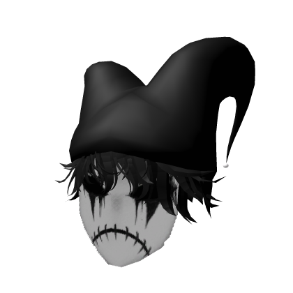[Animated] Dark Emo Harlequin Mask w/ Checker Hair