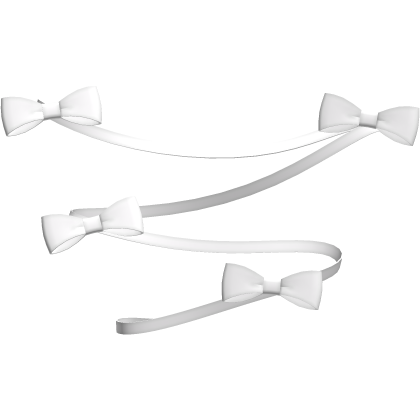 Sakura horn simple ribbon bow addons in white Roblox item
