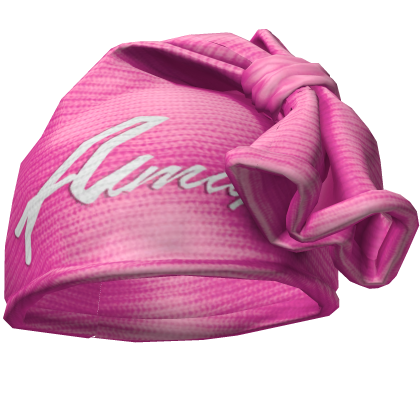 Pink & White Knotted Wrap Cap Beanie