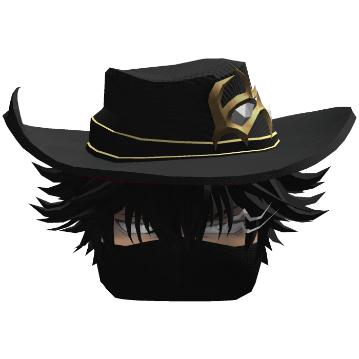 Fluffy Hair with Mask & Hat - Black
