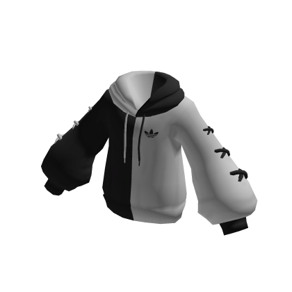 adidas Half Black Half White Oversized Hoodie Roblox
