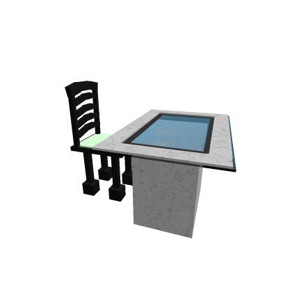 CHAIR AND GLASS TABLE