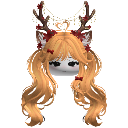 Ethereal Christmas Fairy Fawn Pigtails w/ Antlers