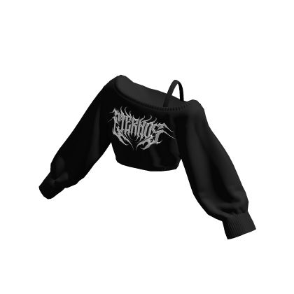 Eternos Black Y2K Off Shoulder Shirt Cropped thumbnail