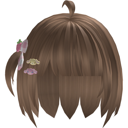 Brown Kawaii Short Bob W/ Mini Pigtail