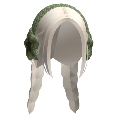 light blonde braids star earmuffs hair Roblox item