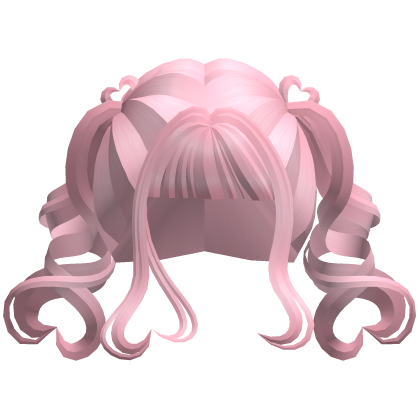 light pink valentines cute heart pigtails hair Roblox item