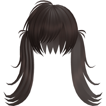 cute flowy pigtail hair in brown Roblox item