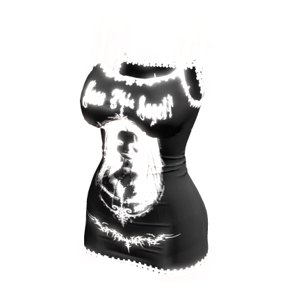 ʚ♡ɞ Glowing Emissive tight gothic emo black dress
