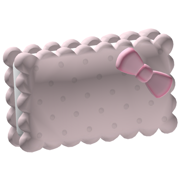 𐔌ྀི┊Adorable Soft Pink Square Biscuit Bow Pillow