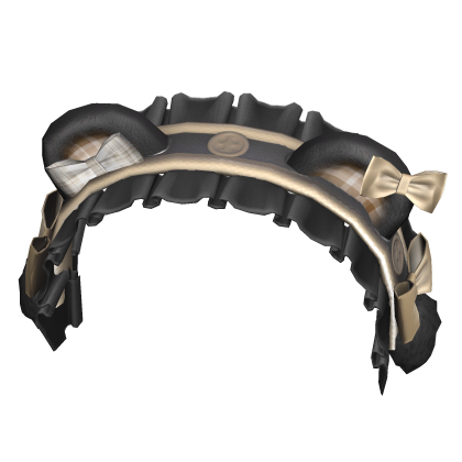 Kawaii Cute Bear Headband w Ruffles Black Brown