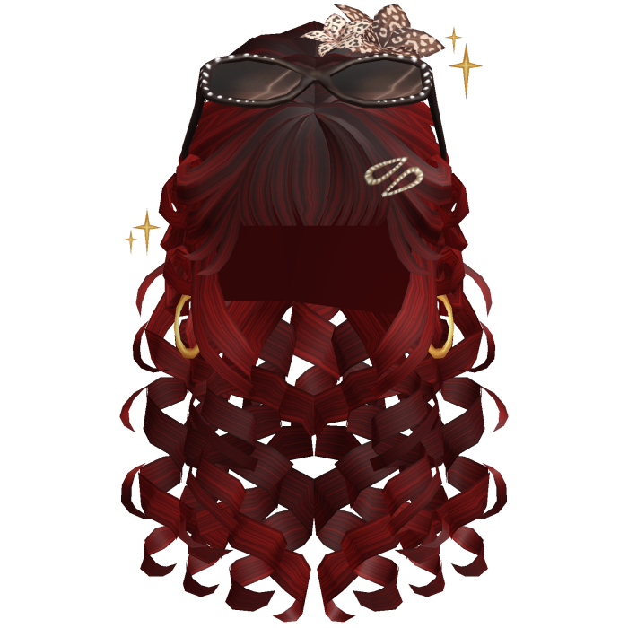 Red Y2K Layered Curly Pigtails Hair