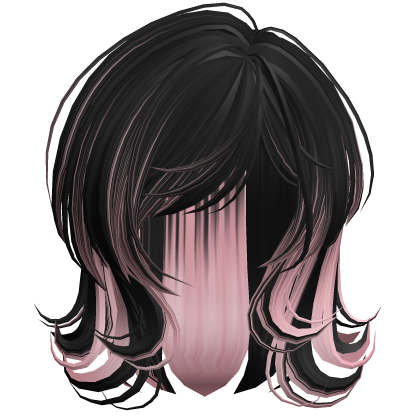 Scene 2000s Darling Wolfcut Black&Pink Roblox item
