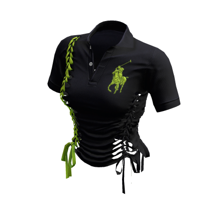 Braided Cutout Polo Shirt (Nights)