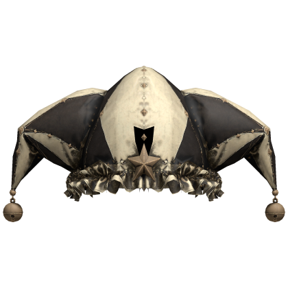 Cream Black Harlequin Jester Hat