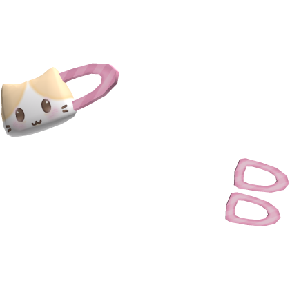 ♡ kawaii pink striped kitty cat hairclip