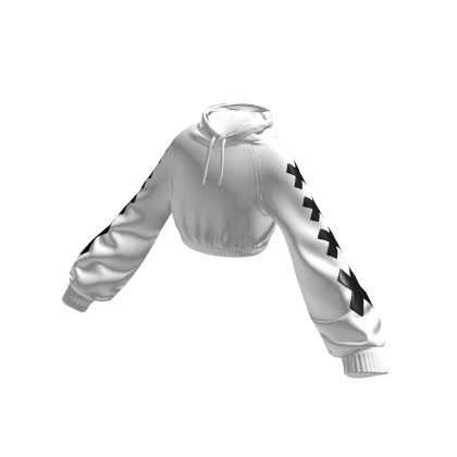 Cropped Oversized White Black Stitches Hoodie Roblox Item Rolimon s