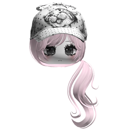 ♡ cute moe girl w white polka dots hat