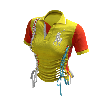 Braided Cutout Polo Shirt (Racecar)