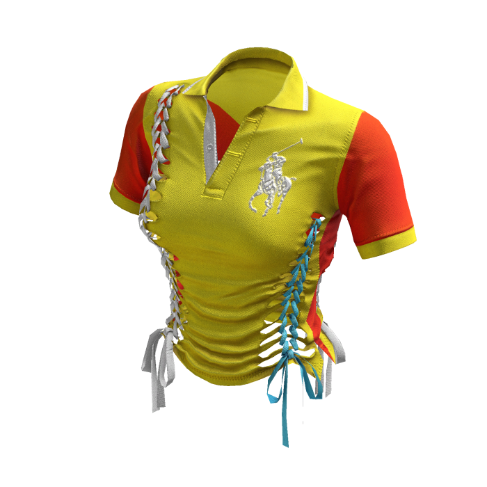 Braided Cutout Polo Shirt (Racecar)