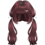 cute lucky pigtails w/ bows (cherry red)
