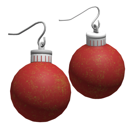 red christmas ornament earrings