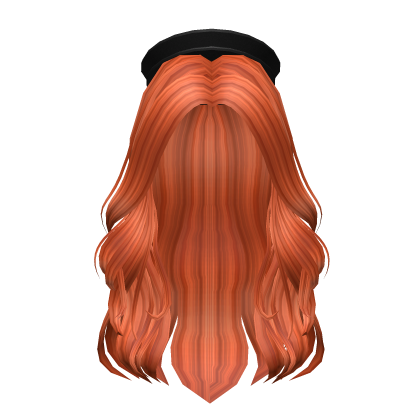 Elegant long wavy Ginger hair with beret